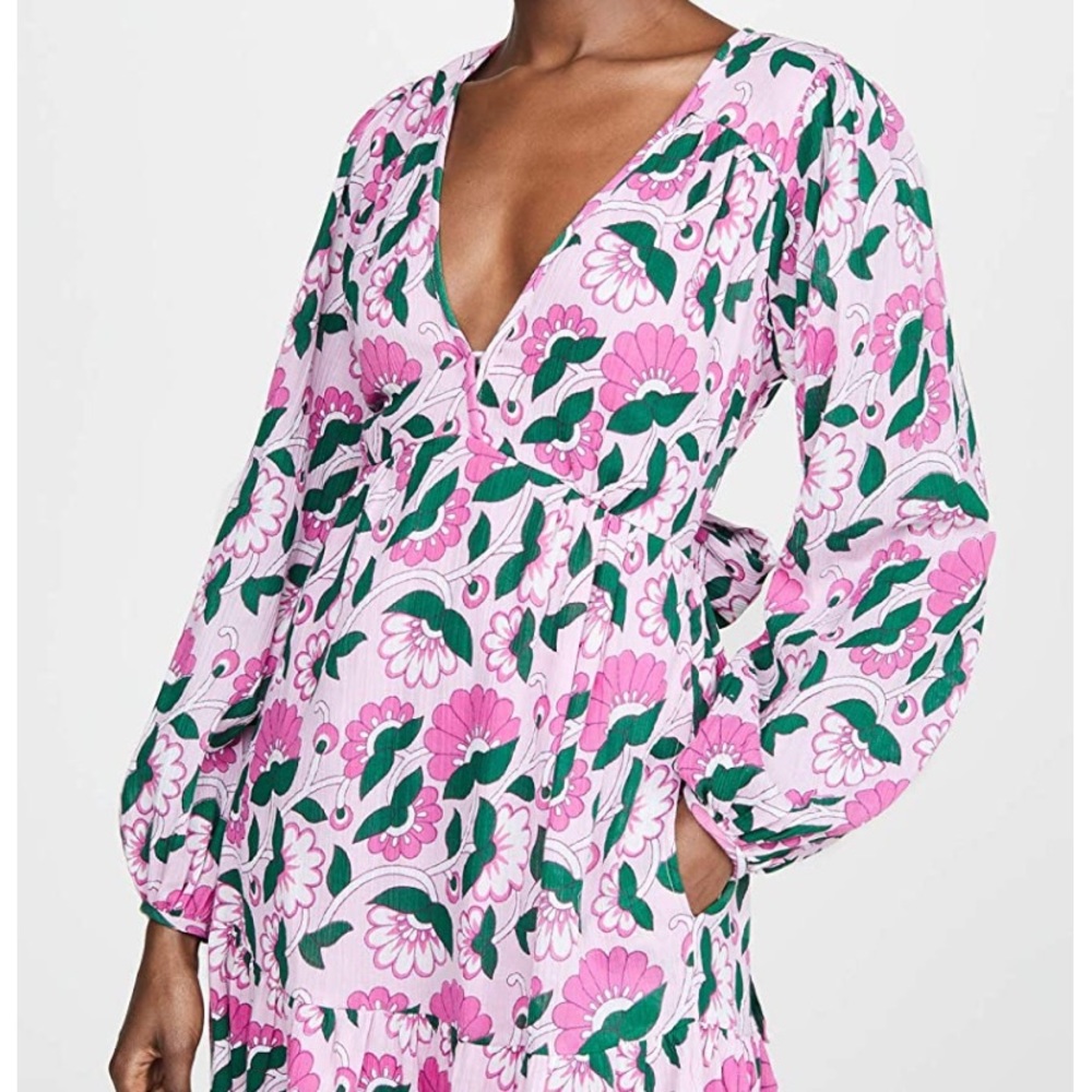 Banjanan Peony Mini Dress L Pink Long Sleeve MINT - Picture 5 of 11